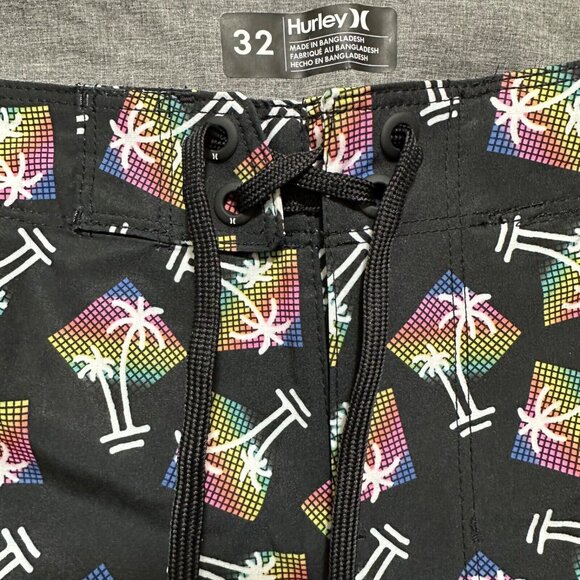 Hurley Mens Size 32 Black Palm Tree‎ Only Gradient Swim Board Short NWT - Picture 5 of 7